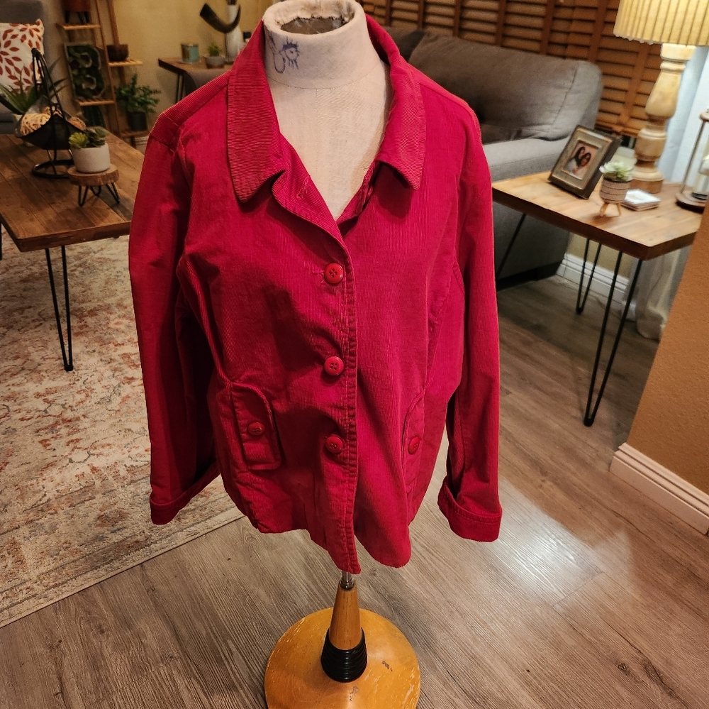 Cato red corduroy  jacket sz 18/20